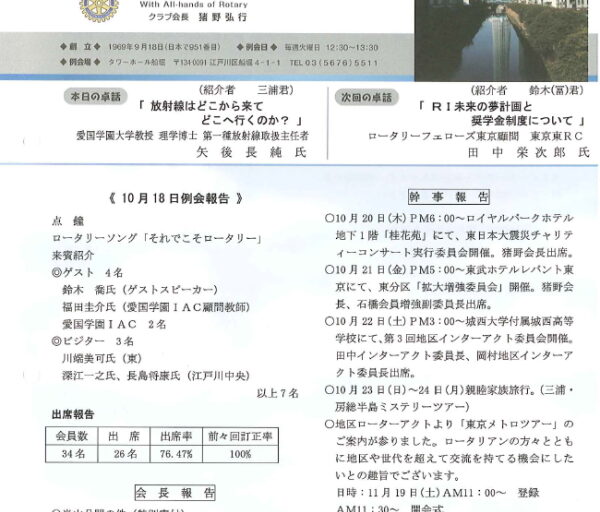 2011年10月25日　週報