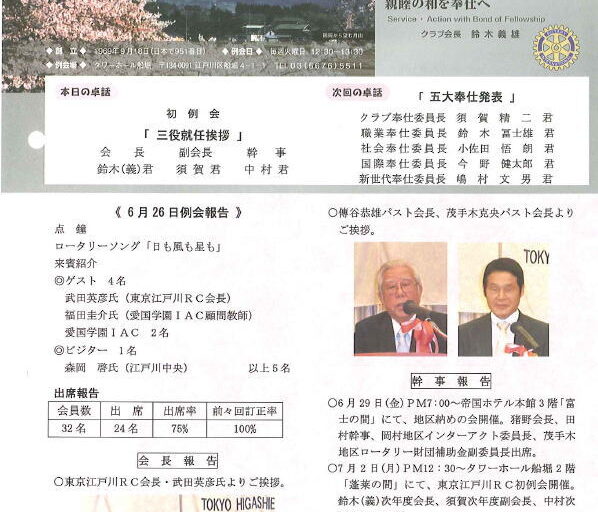 2012年7月3日　週報