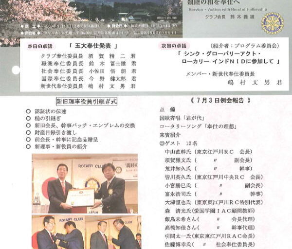 2012年7月10日　週報
