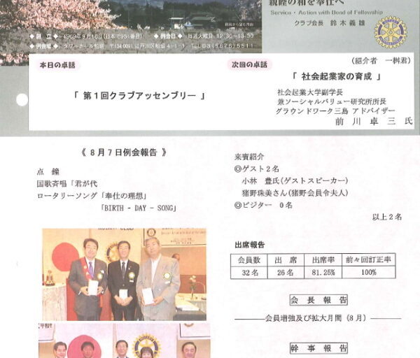 2012年8月28日　週報