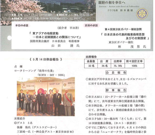 2013年5月21日　週報
