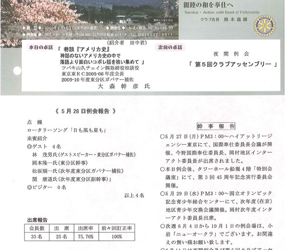 2013年6月4日　週報