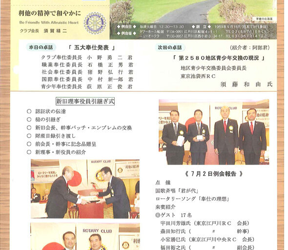 2013年7月9日　週報