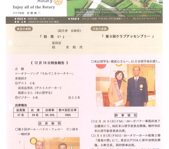 2015年1月13日　週報