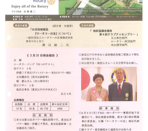 2015年4月7日　週報