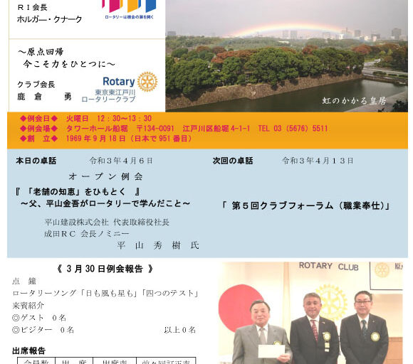 2021年4月6日　週報