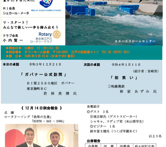 2021年12月21日　週報