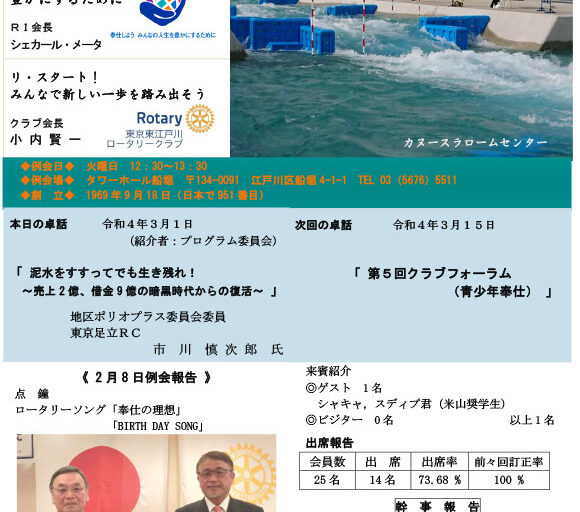 2022年3月1日　週報