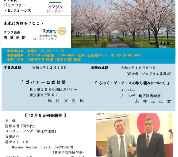 2022年12月13日　週報