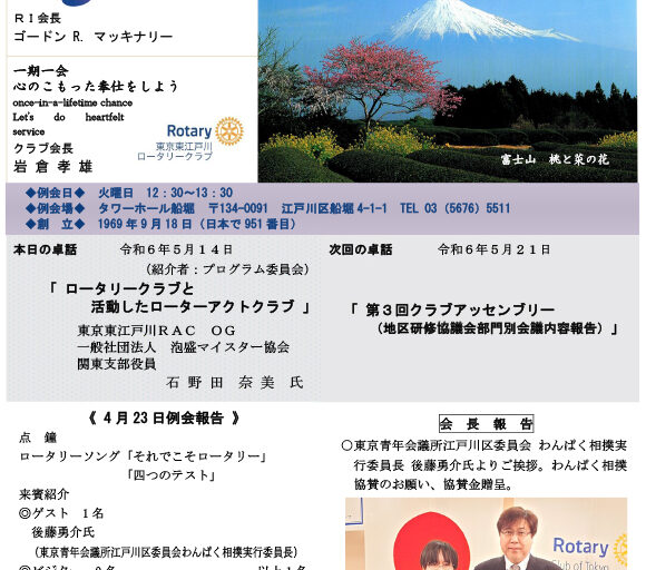 2024年5月14日　週報