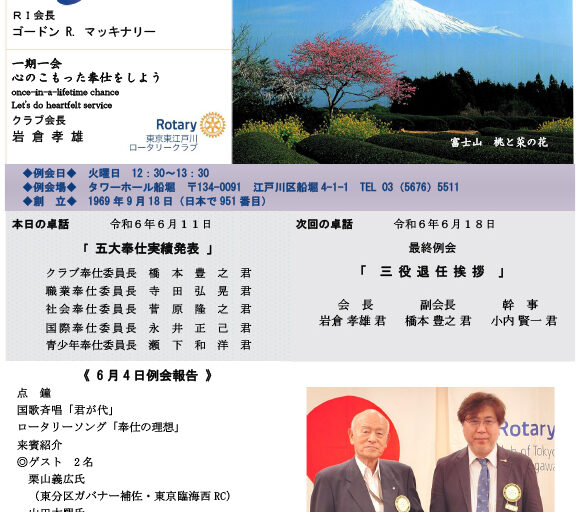 2024年6月11日　週報