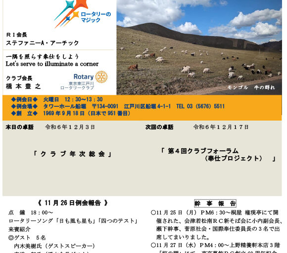 2024年12月3日　週報
