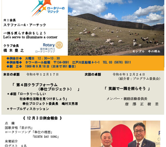 2024年12月17日　週報