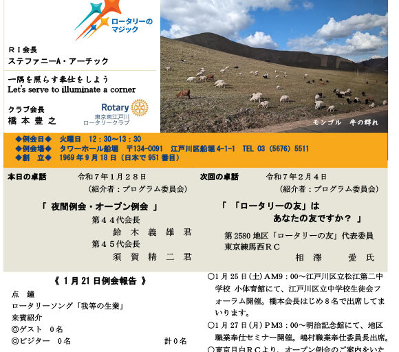 2025年1月28日　週報