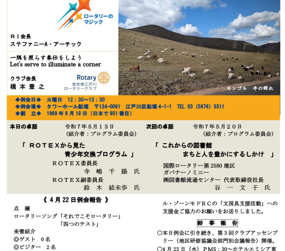 2025年5月13日　週報
